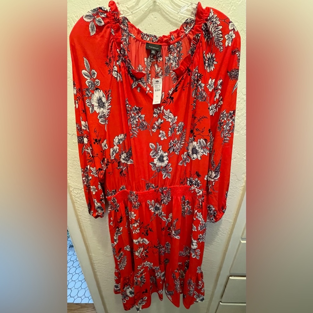 Talbots (NWT) 🍅 red floral dress